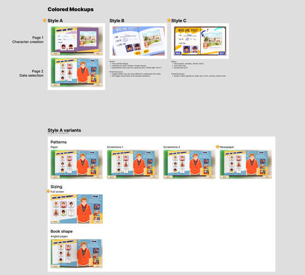 Colored mockups