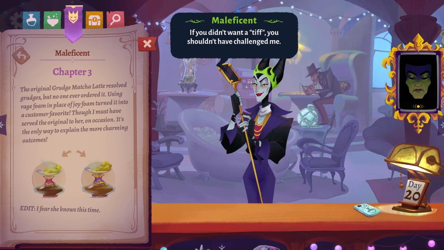 Villain Chapter page during a conversation